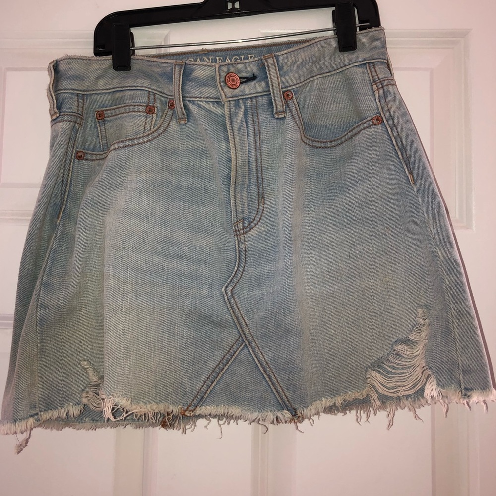 American Eagle Light Blue Jean Skirt